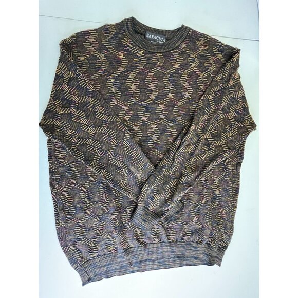Baracuta by Tundra 90s Y2K Coogi Style 3D Knit Sweater Size XXL Hip Hop Cosby - Picture 1 of 12